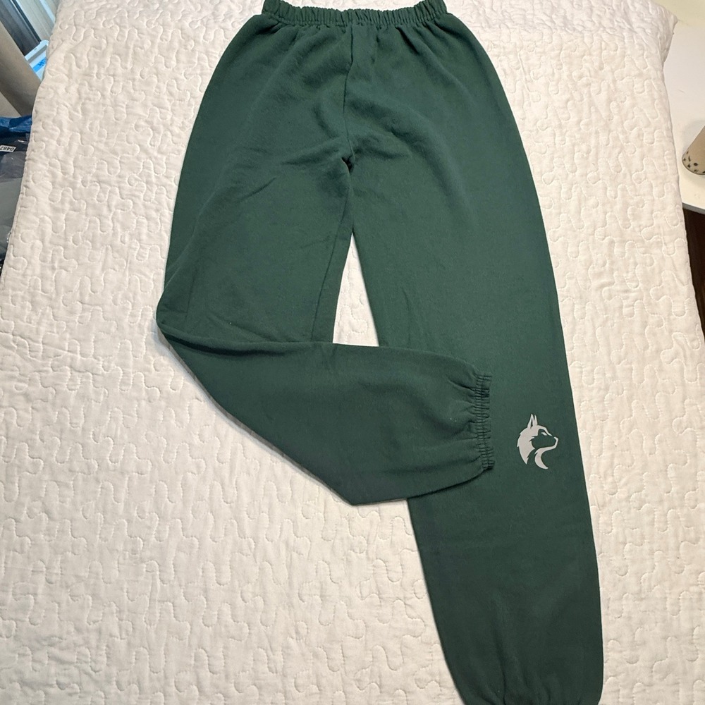 GIRLS XL Youth Sweatpants Green Wolf Graphic Joggers SCHOOL SPIRIT ATHLEISURE